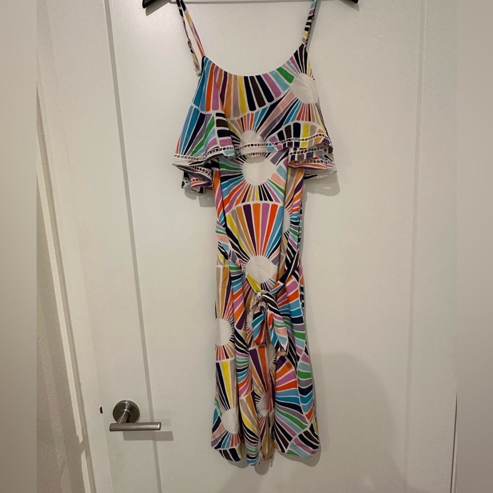 TRINA TURK Isabel Geometric Rainbow Silk Dress